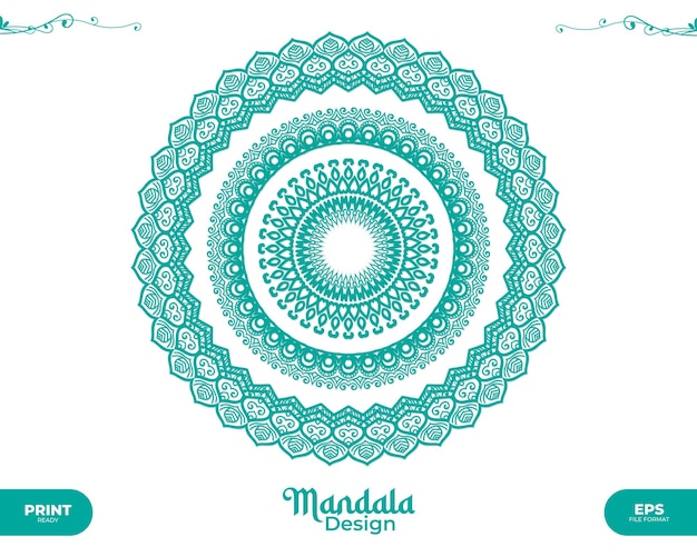 Mandala Bleu Ciel De Luxe Ou Alpona Pour Impression Affiche Couverture Brochure Flyer Bannière Mariage Ornemental