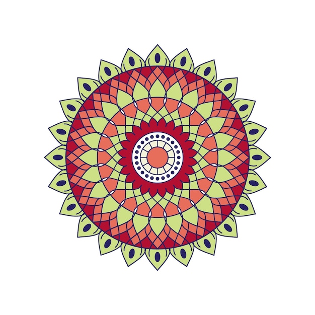 mandala coloré sur blanc