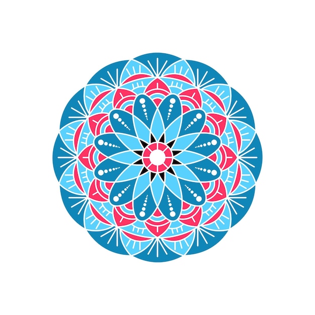 mandala coloré sur blanc