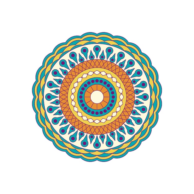 mandala coloré sur blanc