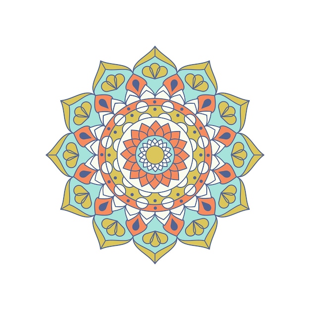 mandala coloré sur blanc
