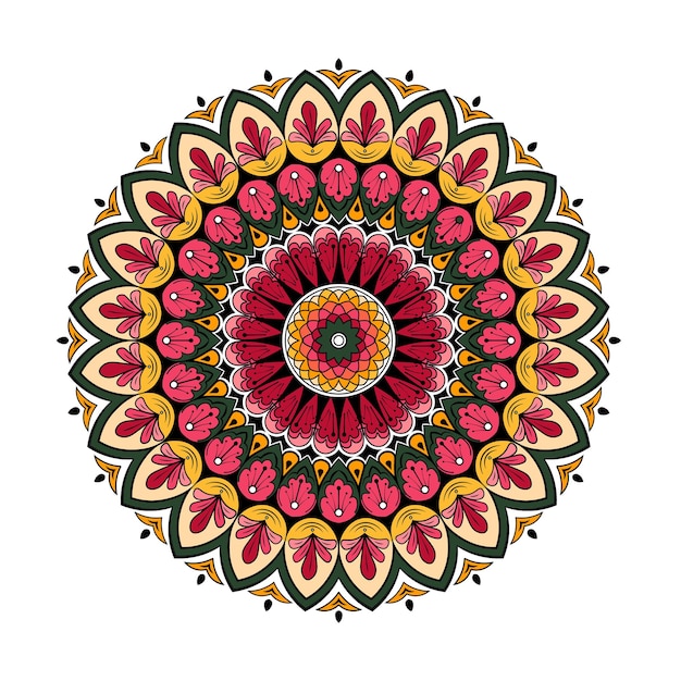Vecteur mandala coloré en forme de cercle