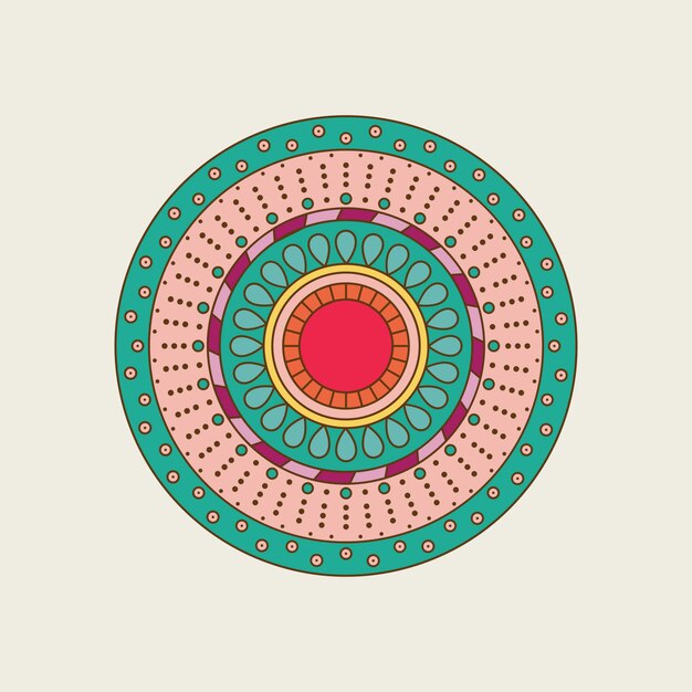 Vecteur mandala coloré indien