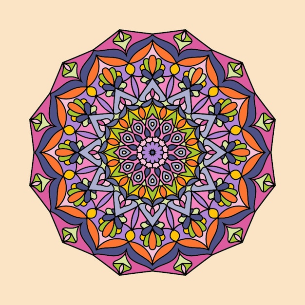 Un Mandala Coloré Avec Un Motif Au Milieu.