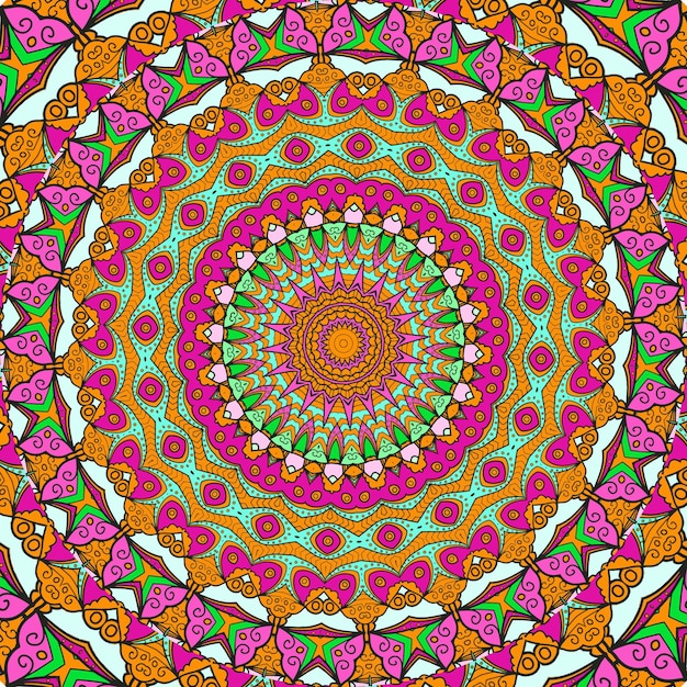 Un Mandala Coloré Avec Un Motif De Fond De Coeurs