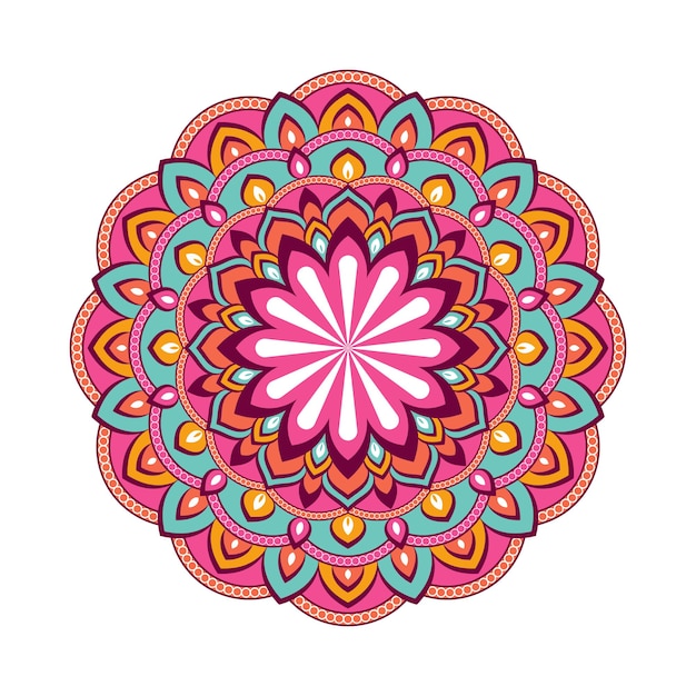 Mandala coloré avec ornement floral