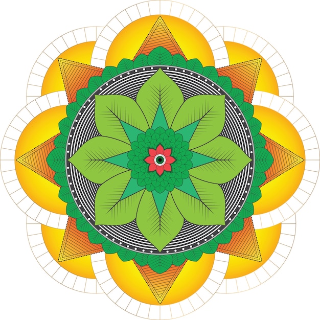 Vecteur mandala coloré de style maya