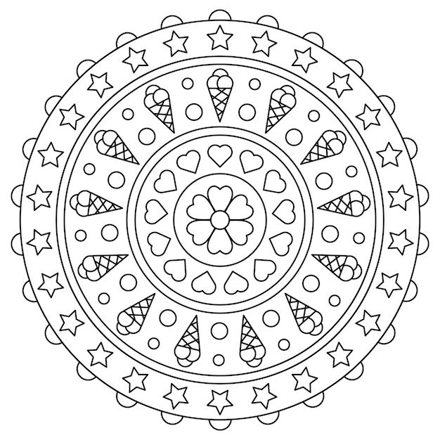 Vecteur mandala. coloriage. noir et blanc