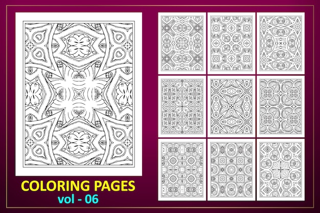 Mandala Coloriage Page Kdp Intérieur Noir Et Blanc Coloriage Page Modèle Vectoriel