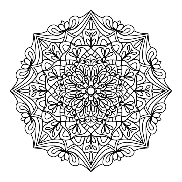 Mandala de contour noir