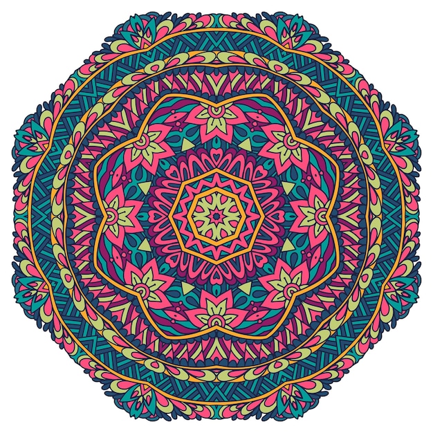 Vecteur mandala damasc abstrait à motif ornemental sans couture