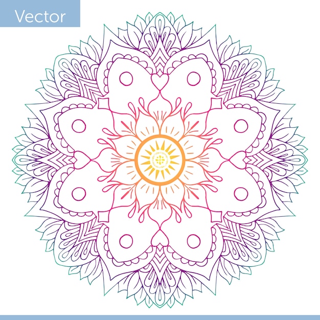 Vecteur mandala décoratif coloré. modèle oriental