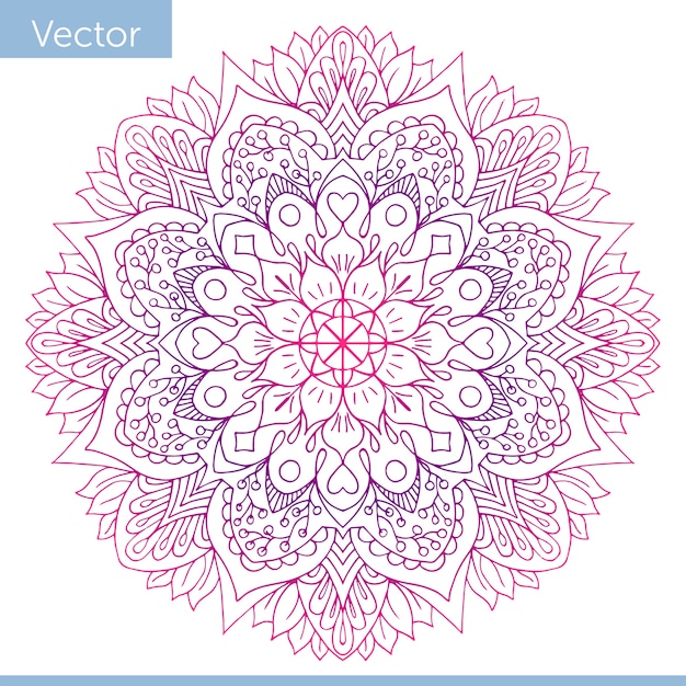 Vecteur mandala décoratif coloré.