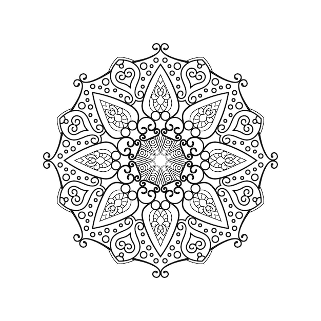 Mandala décoratif et motif pour Mehndi, mariage, islam. Décrire la page du livre de coloriage des mandalas.