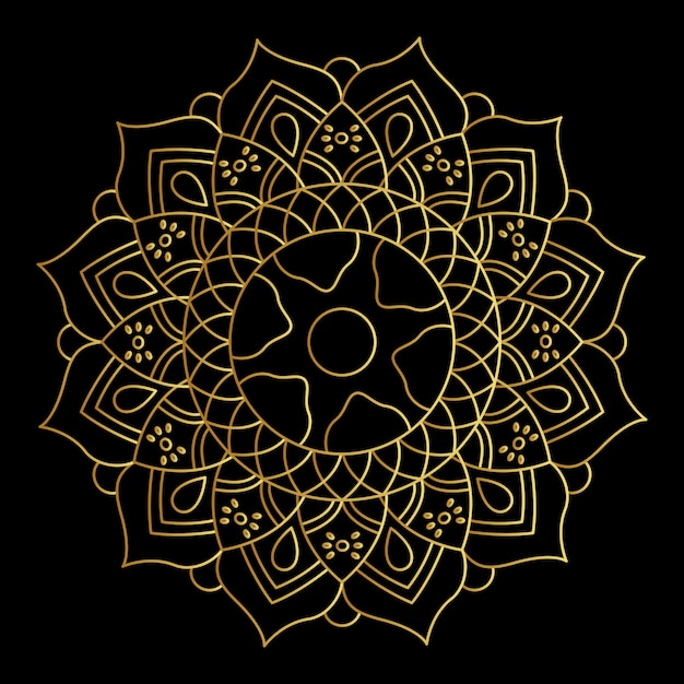 Mandala dégradé doré de vecteur