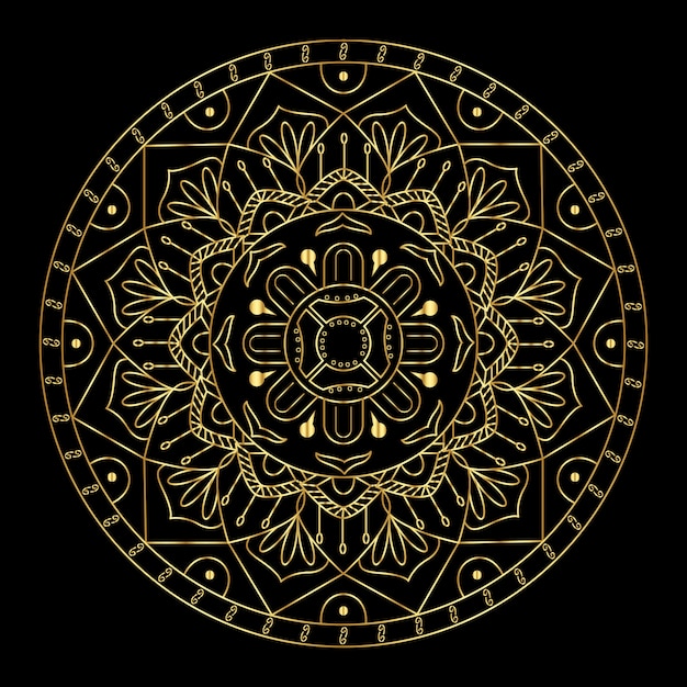 Mandala dégradé doré de vecteur