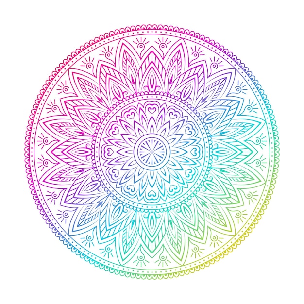 Vecteur mandala dégradé avec motifs floraux