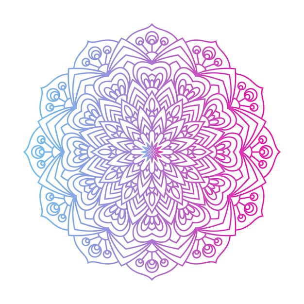 Mandala Dégradé Rond Sur Fond Blanc Isolé Mandala Avec Motif Floral