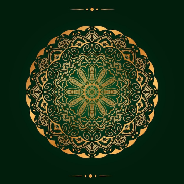 Mandala Dégradé Rond Sur Fond Vert