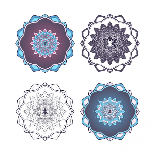 Mandala Design Bleu Et Violet