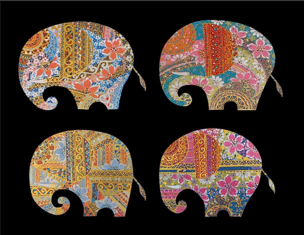 Mandala De Dessin Animé D'art D'éléphant