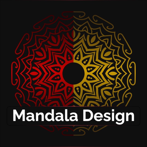 Vecteur mandala doré décoratif vectoriel gratuit sur fond noir