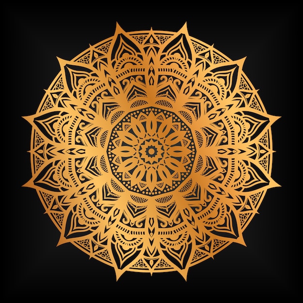 Vecteur mandala doré de luxe