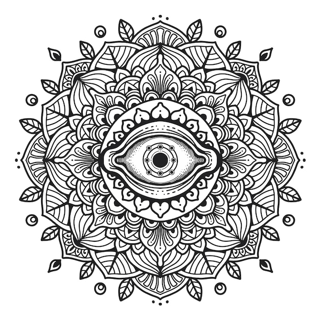 Vecteur mandala du troisième œil