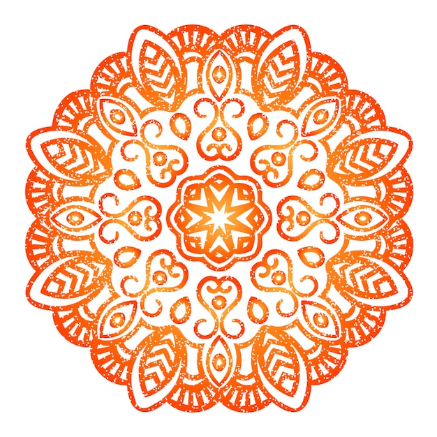 Mandala. Fleur De Doodle Ronde Ornementale Isolée Sur Fond Blanc. élément De Cercle Géométrique.