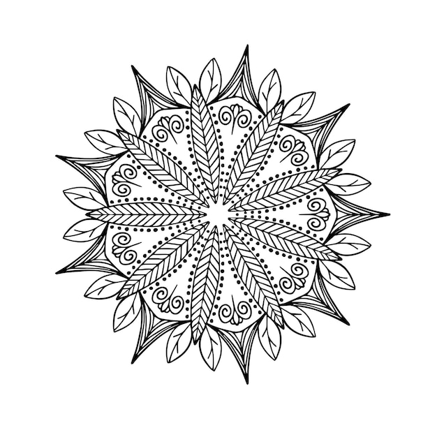 Mandala fleur noir et blanc