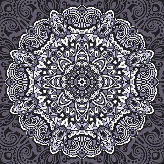 Vecteur mandala fleur.