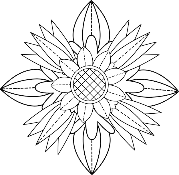 Vecteur mandala fleur