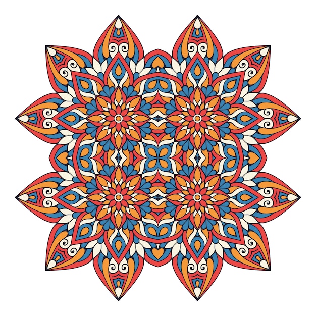 mandala floral coloré