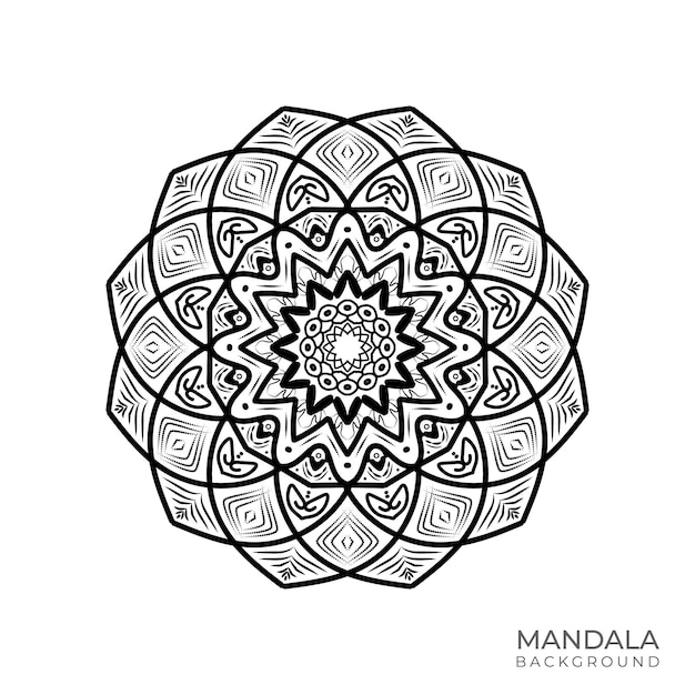 Vecteur mandala sur fond blanc. noir et blanc. mandala sur fond blanc. illustration vectorielle.