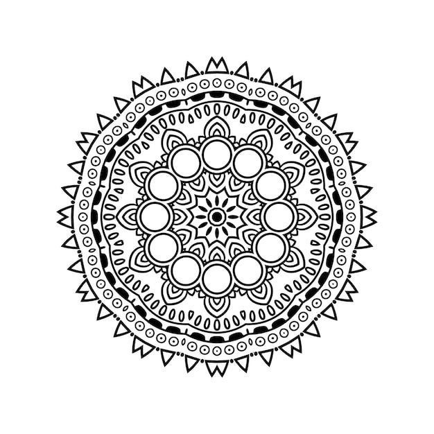 Vecteur mandala fond illustration couleur noir et blanc