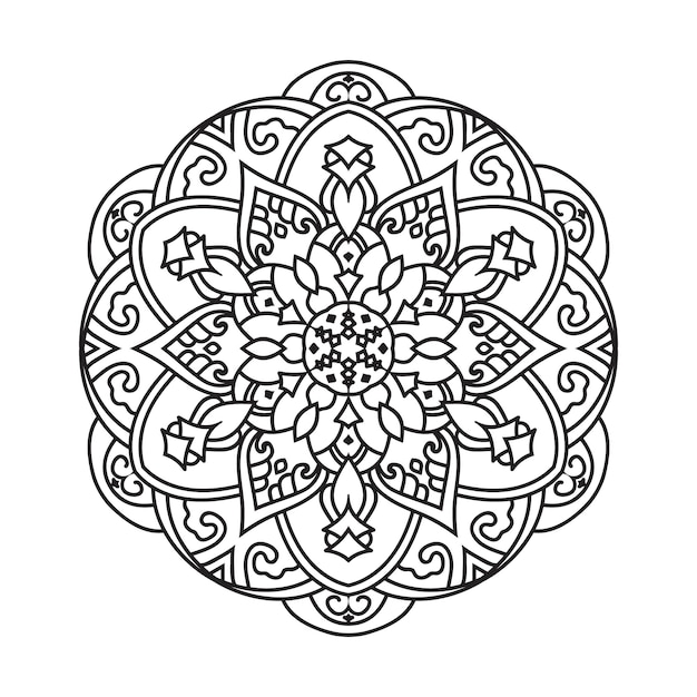 Vecteur mandala illustration vectorielle en noir et blanc à colorier