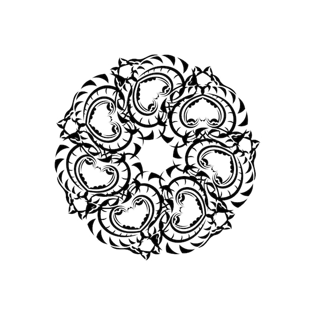 Mandala Indien Noir Et Blanc Logo Noir Et Blanc élément Isolé Pour La Conception Et La Coloration Sur Fond Blanc