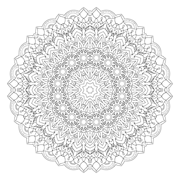 Mandala Indien De Vecteurmandala Contour Pour Coloriage