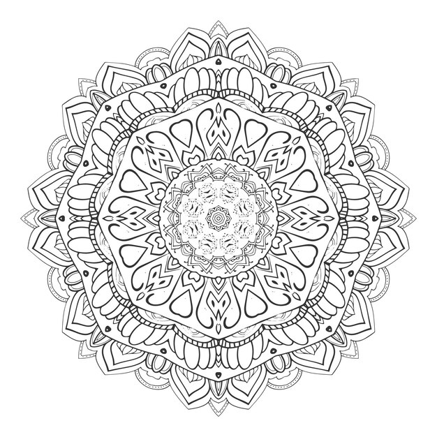 Mandala indien de vecteurMandala contour pour coloriage
