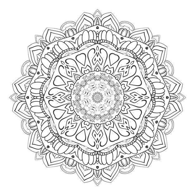 Mandala Indien De Vecteurmandala Contour Pour Coloriage