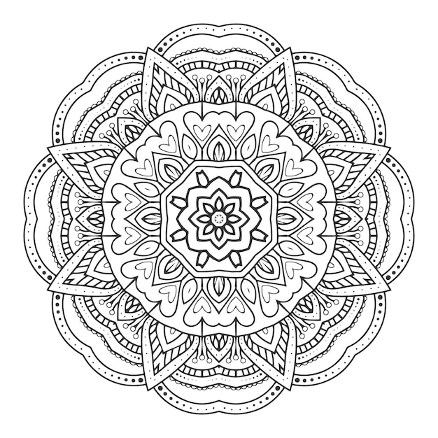 Mandala Indien De Vecteurmandala Contour Pour Coloriage