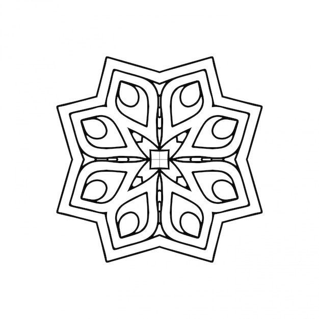 Mandala. Ligne Simple, élément Décoratif à Colorier.