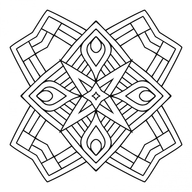 Mandala. Lineart Simple, élément Décoratif.