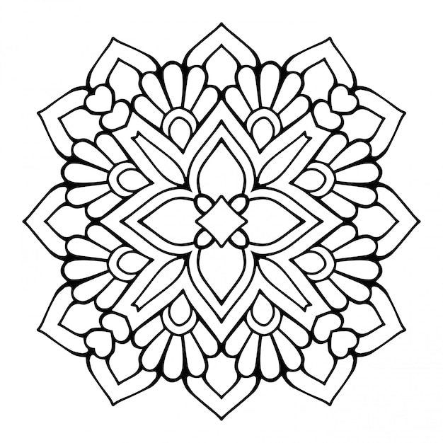 Mandala. Lineart Simple, élément Décoratif.