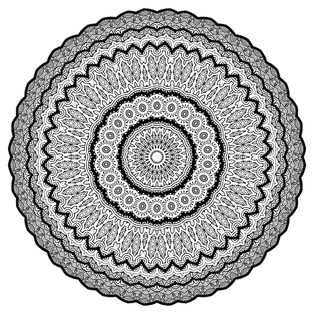 Mandala livre de coloriage modèle papier peint design motif de dentelle et décoration de tatouage pour le design d'intérieur Vector handdrawn ethnique cercle oriental ornement fond blanc style indien
