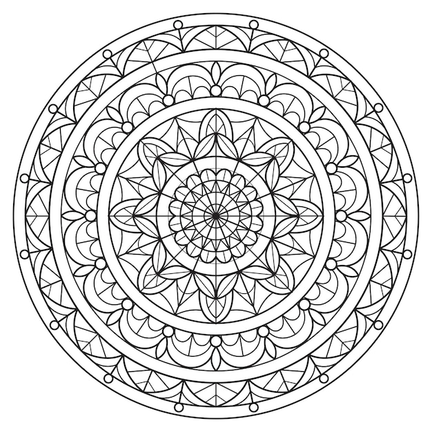 Mandala Lotus Dessiné à La Main Pour Un Livre De Coloriage Pour Adultes