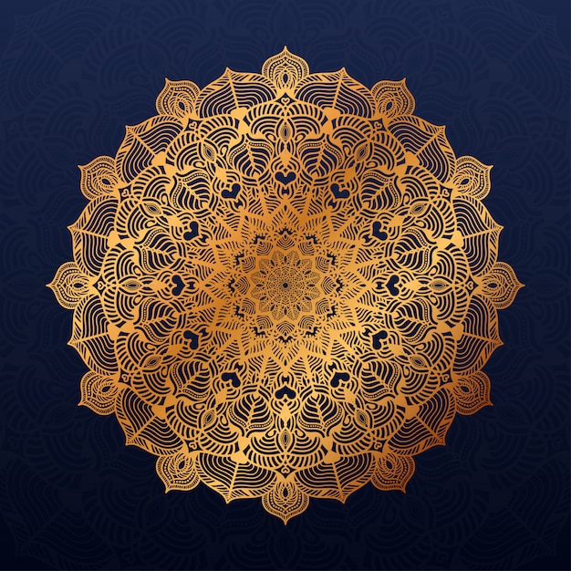 Vecteur mandala de luxe avec arabesque dorée