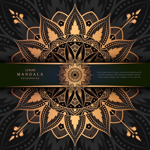 Mandala De Luxe Avec Décoration En Or