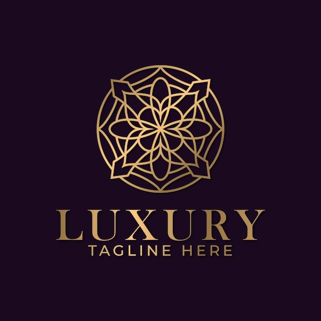 Vecteur mandala de luxe et modèle de conception de logo ornemental doré pour les entreprises de spa et de massage