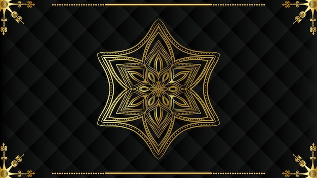 Mandala De Luxe Avec Motif Arabesque Doré Style Islamique Royal Arabe